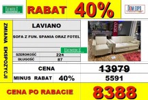 BYDGOSKIE MEBLE - LAVIANO - SOFA 3F Z FUNK. SPANIA ORAZ FOTEL